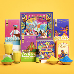 Phool Multicolor, Holi Rang Utsav Collection,Thandai, Shower Gel, 300g Gulal,Certified Holi Color Powder Pack of 5