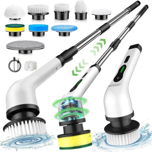 BRONTIX Cordless Electric Spin mop floor cleaning machine bathroom Cleaning Brush