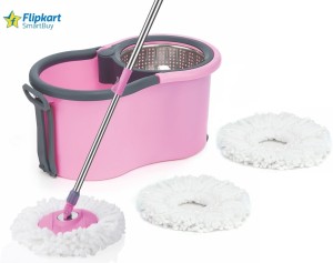 Flipkart SmartBuy PINK COLOR MOP SET WITH 3 MICROFIBER REFILLS AND STEEL SPRINKLER Mop Set