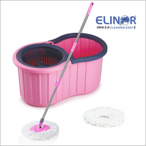 एलिनर PINK COLOR MOP SET FOR EASY FLOOR CLEANING 2 MICROFIBER REFILL मॉप सेट