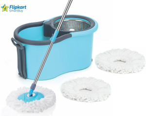 Flipkart SmartBuy STEEL SPRINKLER 3 MICROFIBER REFILLS BLUE COLOR Mop Set