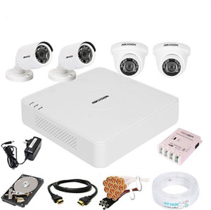 HIKVISION 4 Channel HD DVR 1080p,Indoor Camera 4Pcs,combo set best for home,shop,office Security Camera