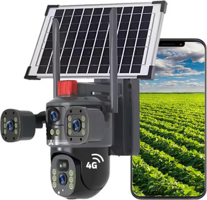 ApnaCam 12+12+12MP FHD 5GSim 3Screen 360° View 2 Way Audio Color Night Vision Solar CCTV Security Camera