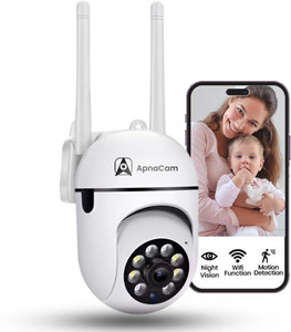ApnaCam 5MP FHD WiFi Mini Fox PTZ Camera 360° View, Two-Way Audio Wireless Home & Office Security Camera