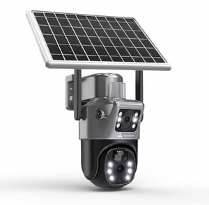ApnaCam 6+6MP FHD Supreme 4G Solar Dual Lens 360 View Color Night Vision Bullet+PTZ CCTV Security Camera