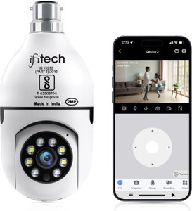 IFITech 1080p Full HD WiFi Pan/Tilt Bulb Camera (V380 App) | WiFi Indoor CCTV Camera Security Camera
