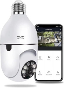OneXsale 4MP FHD WiFi Bulb PTZ Indoor Two Way Audio Night Vision 355° View CCTV Security Camera