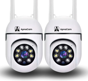 ApnaCam WiFi Mini PTZ 3MP Color Night Vision 1080p V380 Pro App Live View (Pack of 2) Security Camera