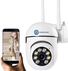 सुपरकैम्स 3MP FHD Mini Ptz WiFi Indoor CCTV | 360° Pan & Tilt | Color Night Vision सिक्योरिटी कैमरा