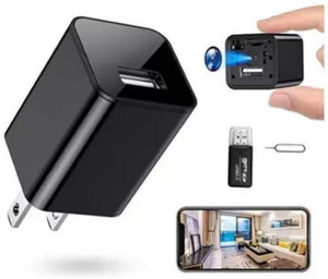 PERAMISYM Hidden security spy camera 1080p USB Charger Type AC Adapter Support Security Camera