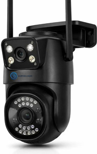 Supercams Mini Supercam Black 4G SIM Outdoor CCTV Camera | 5+5MP Dual Lens/Screen Security Camera