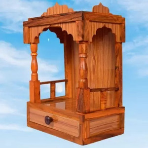 mega star God Pooja Ghar/mandir /Temple (H.45cm L.22cm W32cm. ) Solid Wood Home Temple