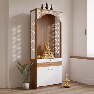 NEUDOT Divine 6 feet Mandir Unit Engineered Wood Home Temple