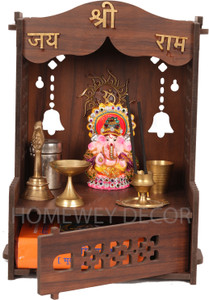 homewey decor Home Temple/Home mandir/god Stand for Home/Pooja Stand/Home mandap Engineered Wood Home Temple