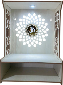 King Decore Wall Mount Temple ll Pooja Ghar ll Dev Dwar For Home&Office Solid Wood Home Temple