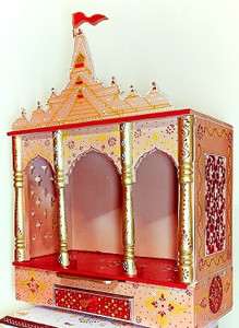 जमवैयार्ट Wooden Temple for Home Pooja, Arti ram mandir सॉलिड वुड घर का मंदिर