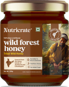 nutricrate Wild Forest 100% Organic Honey, Unprocessed Raw from Jharkhand & Chhattisgarh