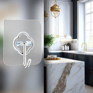 SITTELLA Self Adhesive Heavy Duty J Wall Hook for Kitchen and Bathroom Shelves Hook 15