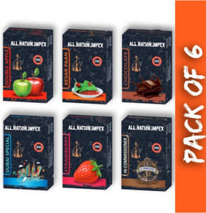 ALL.NATION.IMPEX Six flavour pack Double apple, Chocolate, Kesar paan, Dubai special, Commissioner, Strawberry Hookah Flavor