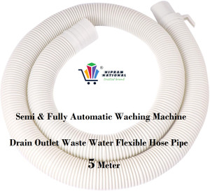 NIPRAM NATIONAL 5 Meter Semi & Fully Automatic Washing Machine Outlet Drain Waste Water Pipe 5 Meter Semi & Fully Automatic Washing Machine Outlet Drain Waste Water Flexible Hose Pipe