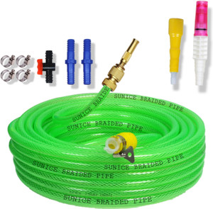 SUNICE 30 Meter Green braided Hose Pipe with Spray gun (Diameter: ½’’,0.5 Inch,12 mm) Car Washing High Pressure Spray gun leak Proof Universal tap Adapter Premium Hose Pipe