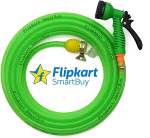 Flipkart SmartBuy 10 Meter (32 feet) Braided Pipe (Diameter :½’’,0.5 inch,12 mm) Flexible Pipe : Water Tap Adapter, 7 Pattern Spray Gun and Braided Green Garden Hose Pipe