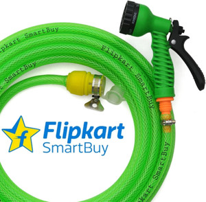 Flipkart SmartBuy 15 Meter (49 feet) Braided Pipe (Diameter :½’’,0.5 inch,12 mm) Flexible Pipe : Water Tap Adapter, 7 Pattern Spray Gun and Braided Green Garden Hose Pipe