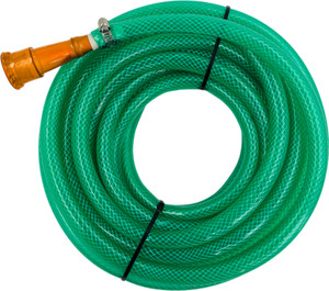 Agriansh 1/2 inch PVC Garden Hose Pipe With Tap Adapter & Clamps | 5 Meter(16.40 foot) 3 Layer Threaded Pvc Braided Water Pipe | Green Flexible Garden Pipe Hose Pipe
