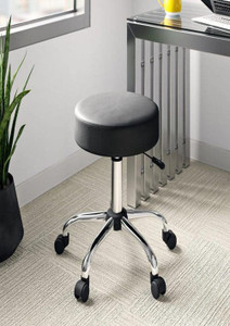 MAESTRO Doctor Stool with Adjustable Height, Wheels and Bonded Leather Upholstery Hospital Food Stool