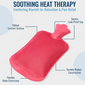HEAREAL HEALTH CARE Multipurpose Rubber hot water bags for Body pain relief, Heating bag-Heat Pouch Hot Water Bottle Bag, Non-Electric Hot Water Bag non electrical 2000 ml Hot Water Bag