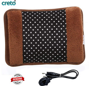 CRETO Rechargeable Velvet Fur Gel Filled Electric 1 L Hot Water Bag