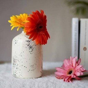 BEHOMA Metal Flower Vase for Home Decor Bedroom Living Room Office Wedding  | Table Decorative Item for Festivals Birthday 1 Pcs (10.5 x 15.7 CM)