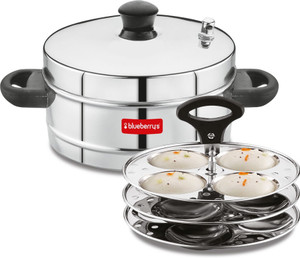 ब्लूबेरीज़ Misty 3 Plate 12 Idly Stainless Steel Idly Cooker with Stand Lifter & Whistle इंडक्शन & स्टैंडर्ड इडली मेकर