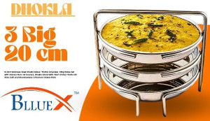 BLLUEX All-in-One Stainless Steel Dhokla Maker Big Size with 3 Plates & Standard Standard Idli Maker