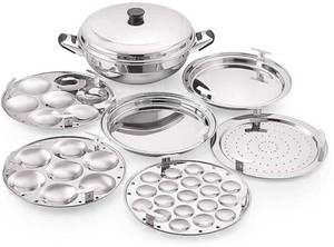 के आर बी KRB Idli Cooker Multi Kadai Steamer 6 Plate 2 Idli|2 Dhokla|1 Patra-Mini idli इंडक्शन & स्टैंडर्ड इडली मेकर