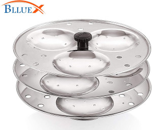 ब्लूएक्स 3 Plates Stainless Steel Heavy Quality Idli Stand Set Of 1 इंडक्शन & स्टैंडर्ड इडली मेकर