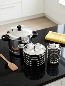 Bleaf Idli Cooker with 6 plate Regular Idlies & 5 Plate Thatte Idlies Induction & Standard Idli Maker
