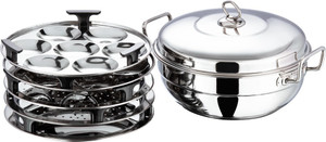 VINOD Stainless Steel Idli Cooker Multi Kadai Induction Idli Maker