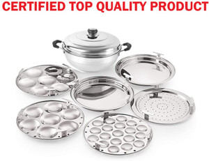 MITHALI Idli Cooker Multi Kadai Steamer 2 Idli|2 Dhokla|1 Patra-1Mini idli Induction & Standard Idli Maker