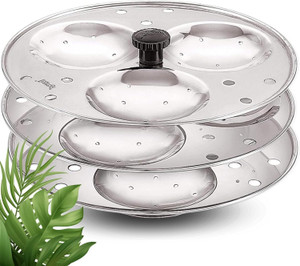 BLLUEX 3 Plates Stainless Steel Heavy Quality Idli Stand Standard Idli Maker