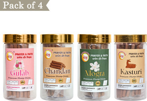 श्रेष्ठा PREMIUM GULAB CHANDAN MOGRA KASTURI DRY DHOOP INCENSE STICK (100GMSX4)400G अगरबत्ती