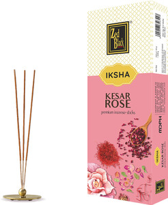 Zed Black Iksha Kesar Rose Premium Incense Sticks for Pooja, Home & Festivals Kesar Rose