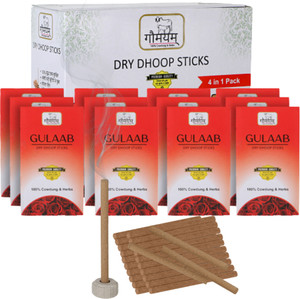 Gaumayam Herbal Dhoop Sticks for puja Gulab dhoopam 120 Cow Dung dhoop Organic Dhoop Gulab