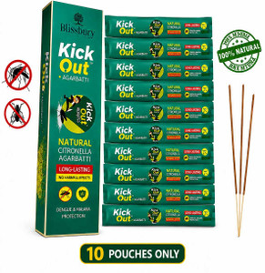 Blissbury Kick Out Agarbatti Mosquito Killer Incense Sticks 1 Box containing 120 Sticks Natural Citronella