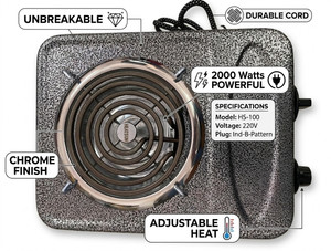 BESTHOT 2000 W Infrared Cooktop Push Button