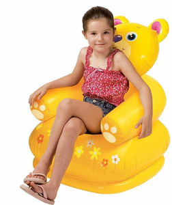 Sani International Teddy Bear Shape PVC Inflatable Chair with air pump for boys for girls for baby Inflatable Sofa/ Chair, Inflatable Toy Pump