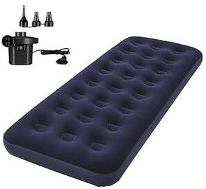 Spotview 32 Holes Twin Size Air Bed With Air Pump | Quick Inflatable PVC 1 Seater Inflatable Sofa
