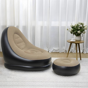 LastN Air Sofa Lounge Chair Footstool Durable Material Lightweight & Portable Home Leatherette 2 Seater Inflatable Sofa