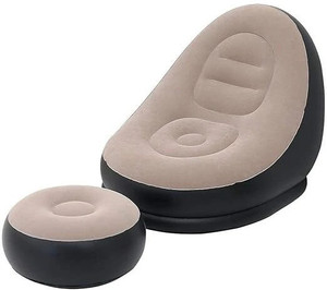 Fing 2-in-1 Lounge Chair Set Portable Recliner with Air Pump, Inflatable Sofa Chair Polyester 3 Seater Inflatable Sofa