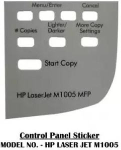 HipponixTech Display Control Panel Sticker Laserjet H/p 1005 Black Ink Toner White Ink Toner